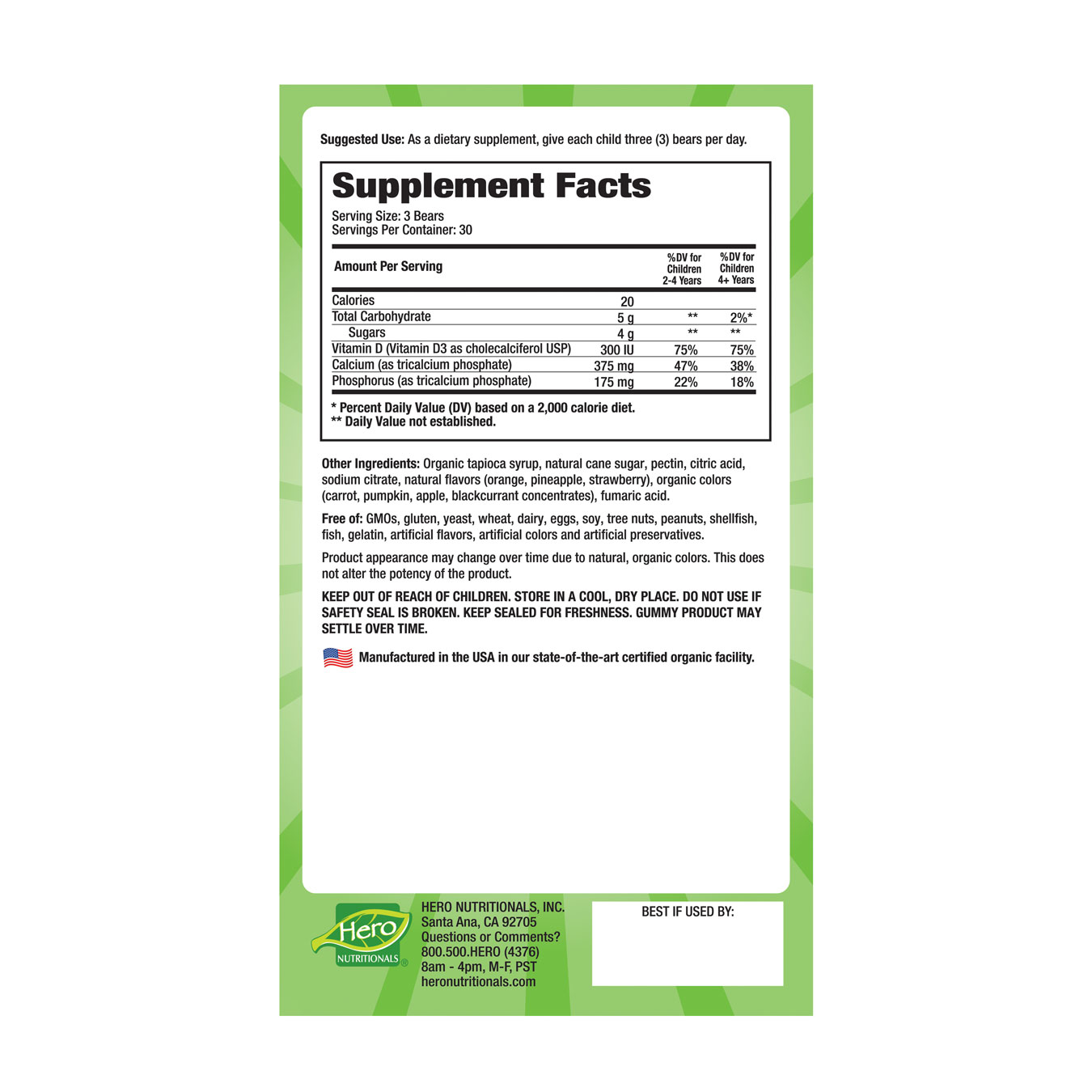 Yummi Bears- Vegetarian Calcium + Vitamin D3