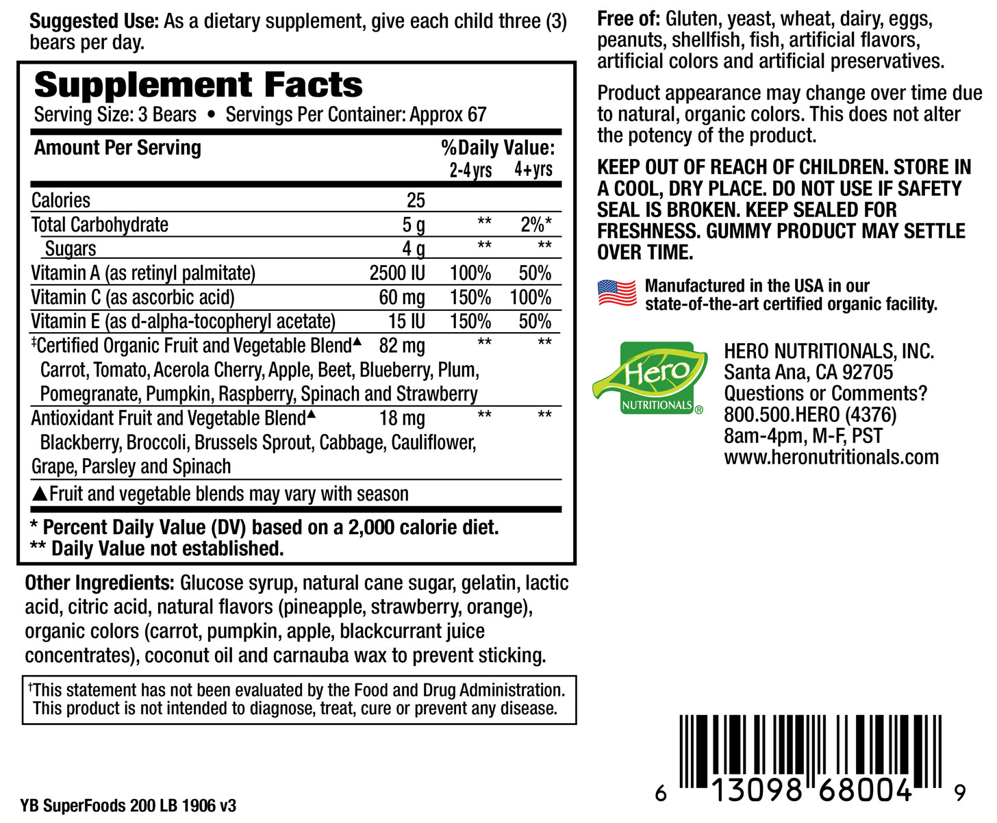 Yummi Bears- Superfoods Fruits+ Veggie Value SIze